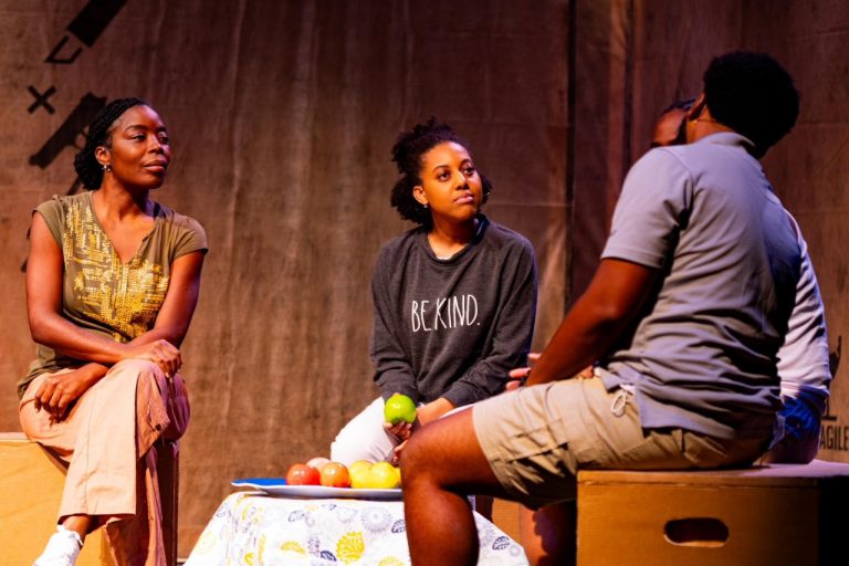 Callie Holley and Andresia Moseley as Maya and Keryl in Yankee Bajan at Dock Street Theatre in Charleston, SC photographed by John Williams